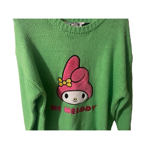 Hello Kitty Sweater Womens Green Pink Forever 21 My Melody Pullover Knit Small - Picture 4 of 16